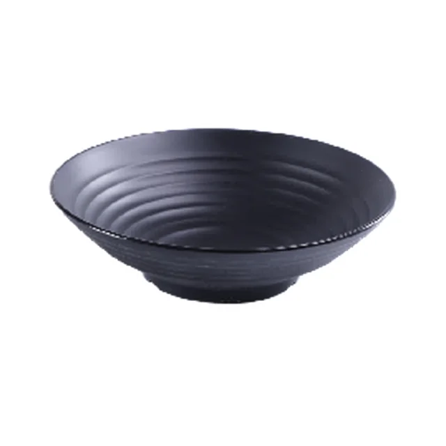 SHALL 希尔哑光黑白 9.5英寸拉面碗 白底产品图