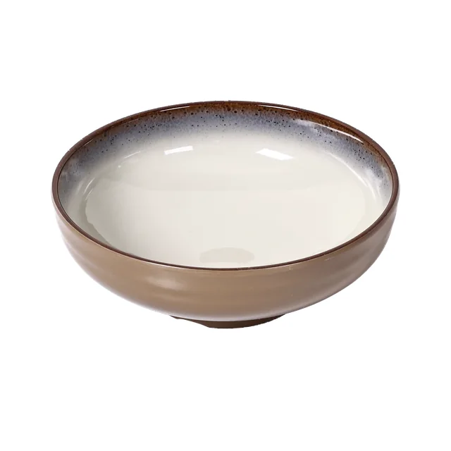 SHALL 希尔双色陶釉纹 圆碗 白底产品图