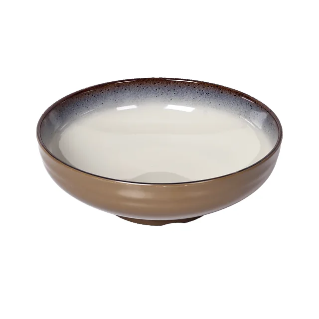 SHALL 希尔双色陶釉纹 圆碗 白底产品图