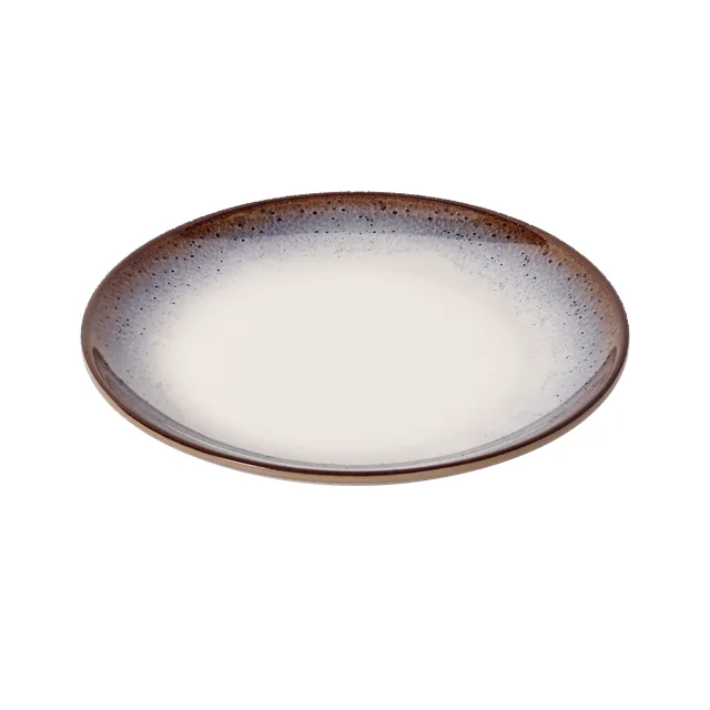 SHALL 希尔双色陶釉纹 碟 白底产品图