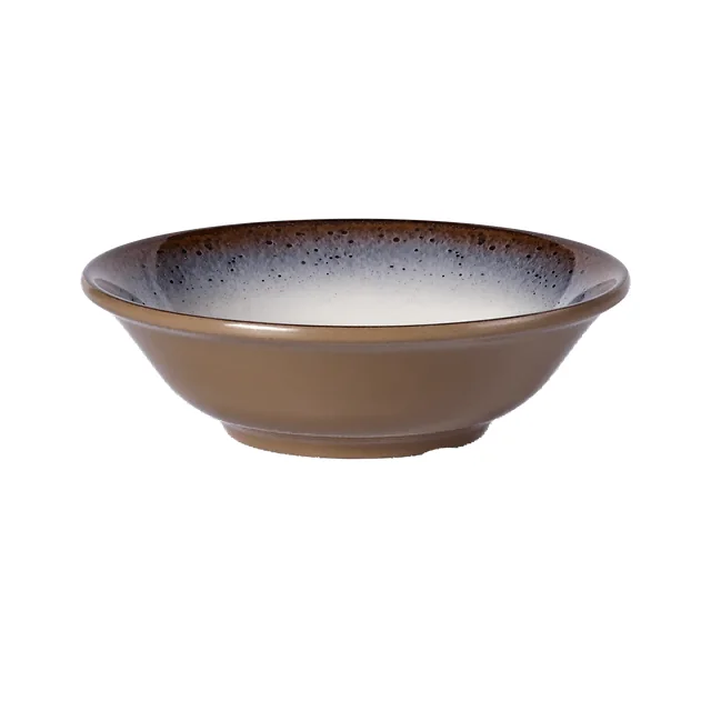 SHALL 希尔双色陶釉纹 圆浅碗 白底产品图