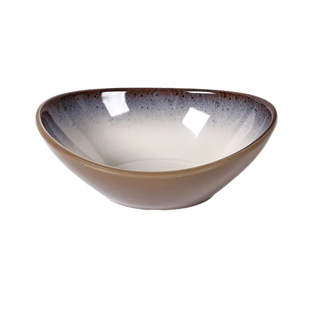SHALL 希尔双色陶釉纹 元宝碗 白底产品图