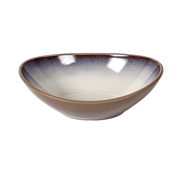 SHALL 希尔双色陶釉纹 元宝碗 白底产品图