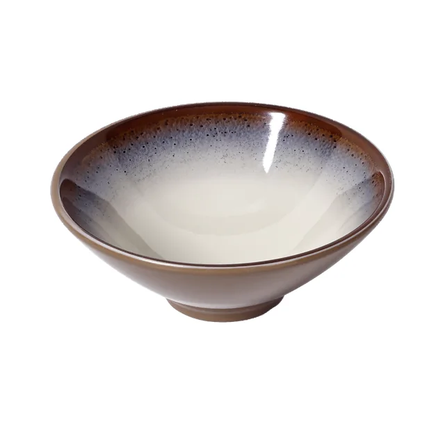 SHALL 希尔双色陶釉纹 圆碗 白底产品图