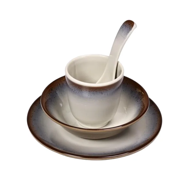 SHALL 希尔双色陶釉纹 口杯 白底产品图