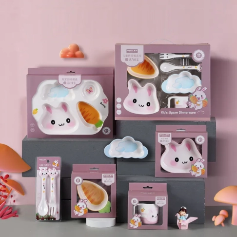 Puzzle Tableware Set Rabbit Treasure