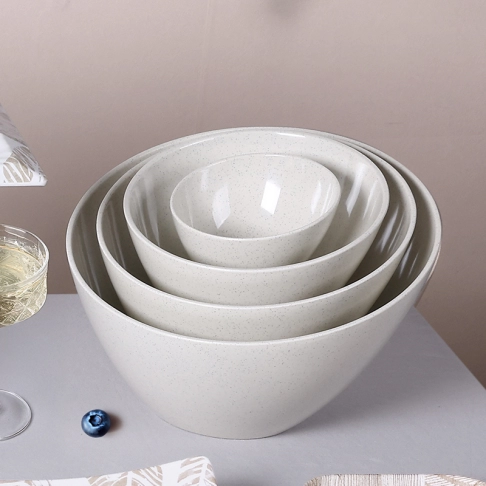 Salad bowl with salad spoon fork