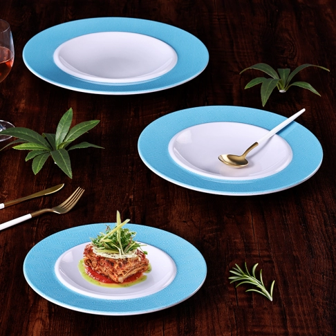 Deep plate, wide side plate and plate with feet