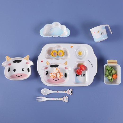 拼图餐具组奶牛
