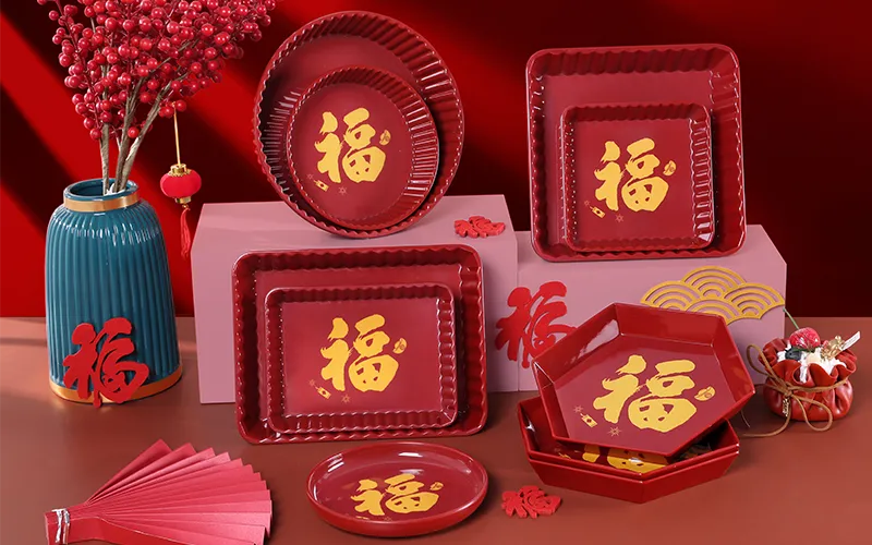 红色果盘