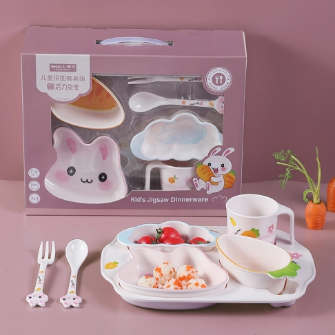 Puzzle Tableware Set Rabbit Treasure