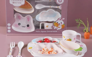Puzzle Tableware Set Rabbit Treasure